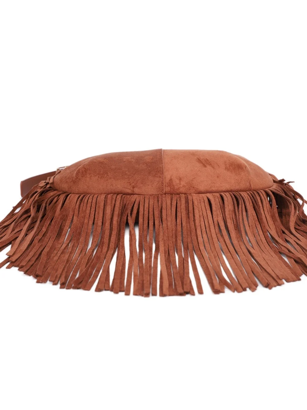 Suede Fringe Hobo Bag
